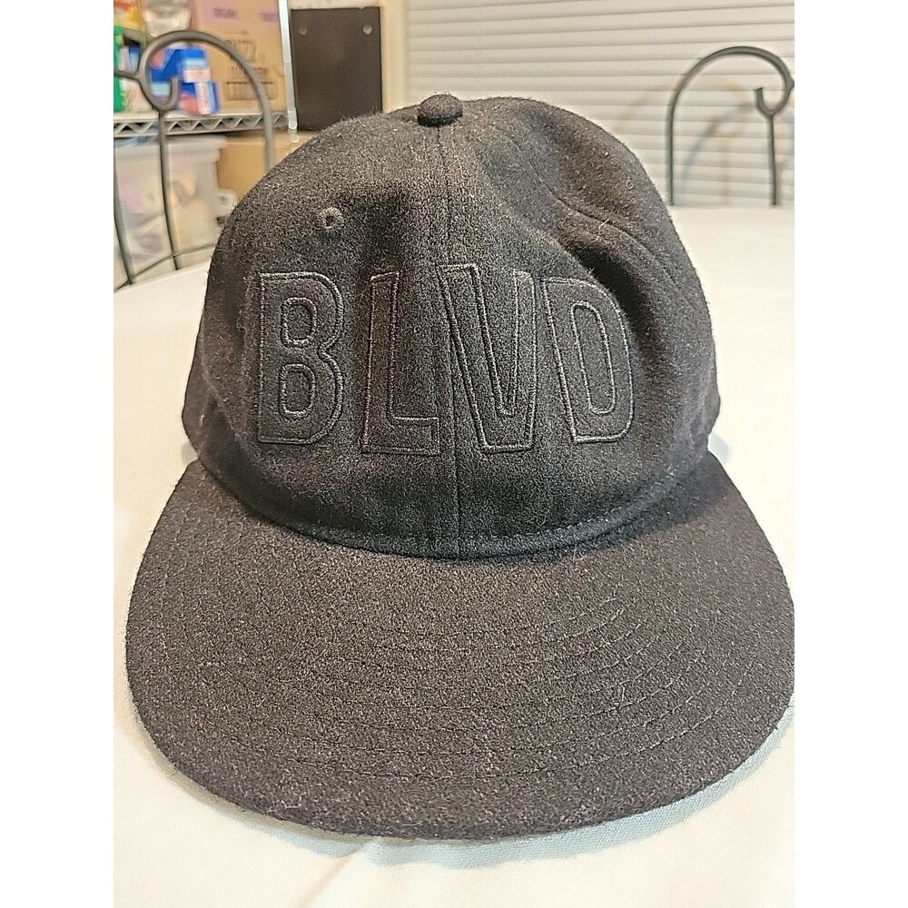 Black Wool Blend Baseball Cap From Boulevard Brewing Co. With Leather Strap